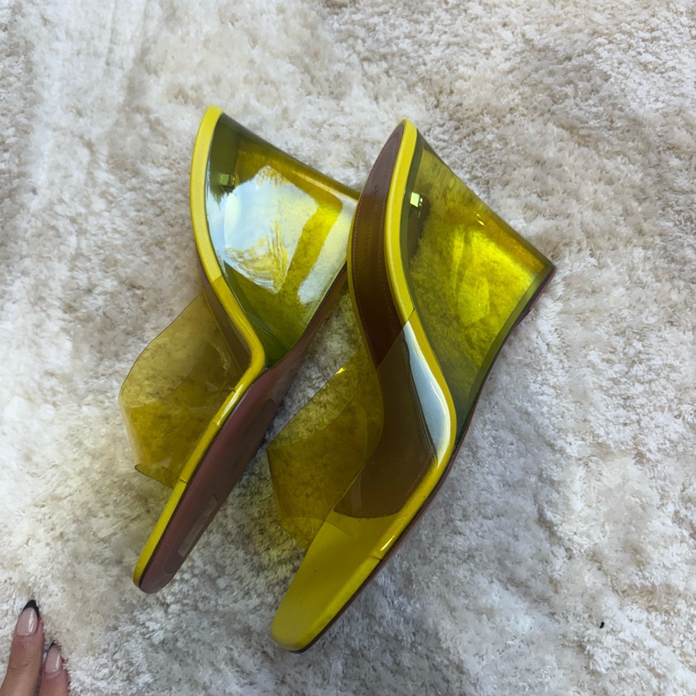 AMINA MUADDI Lupita Vinyl & Leather Wedge Sandal